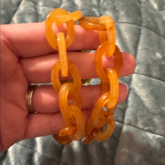 Retired J. Crew Vibrant Orange Bracelet with Yellow Frog Charm - Picture 3 of 3